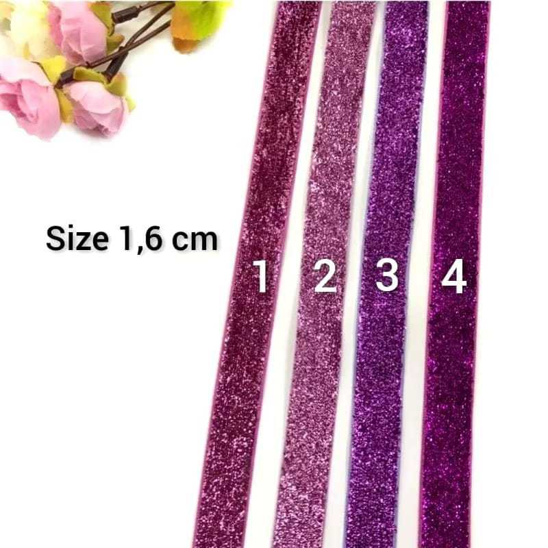 

1 YARD | 1.6 CM | VELVET GLITER KASAR / PITA VELVET GLITER / PITA BLUDRU GLITER KASAR