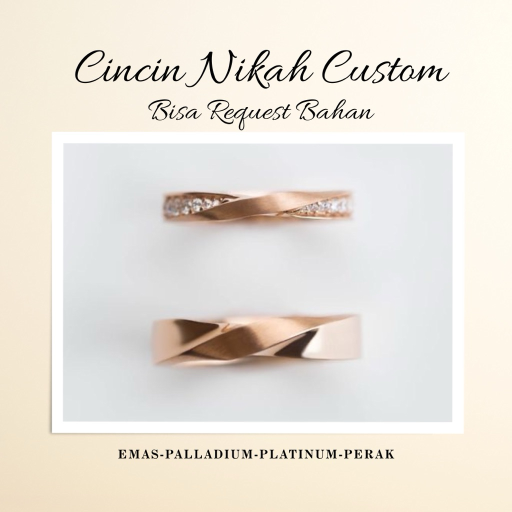 Cincin Kawin Rose Gold Couple Ring Cincin Tunangan Sepasang