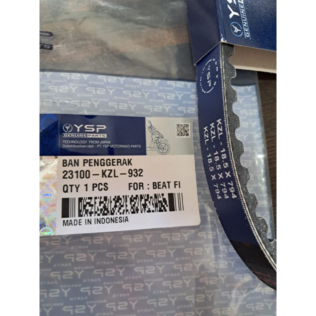 VAN BELT ONLY BEAT FI GENUINE YSP PARTS