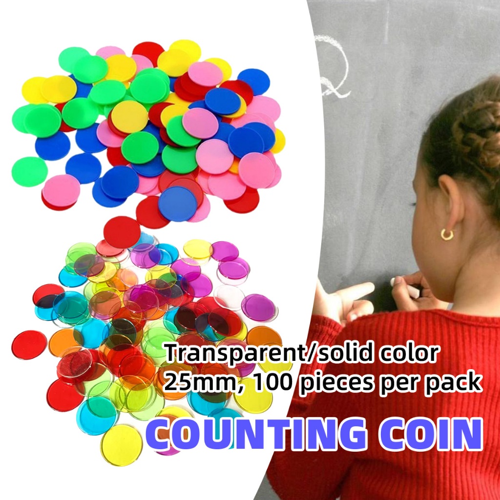 100Pcs Koin Poker Bahan Plastik Warna Beragam Serbaguna untuk Game Keluarga Minicart Mahjong