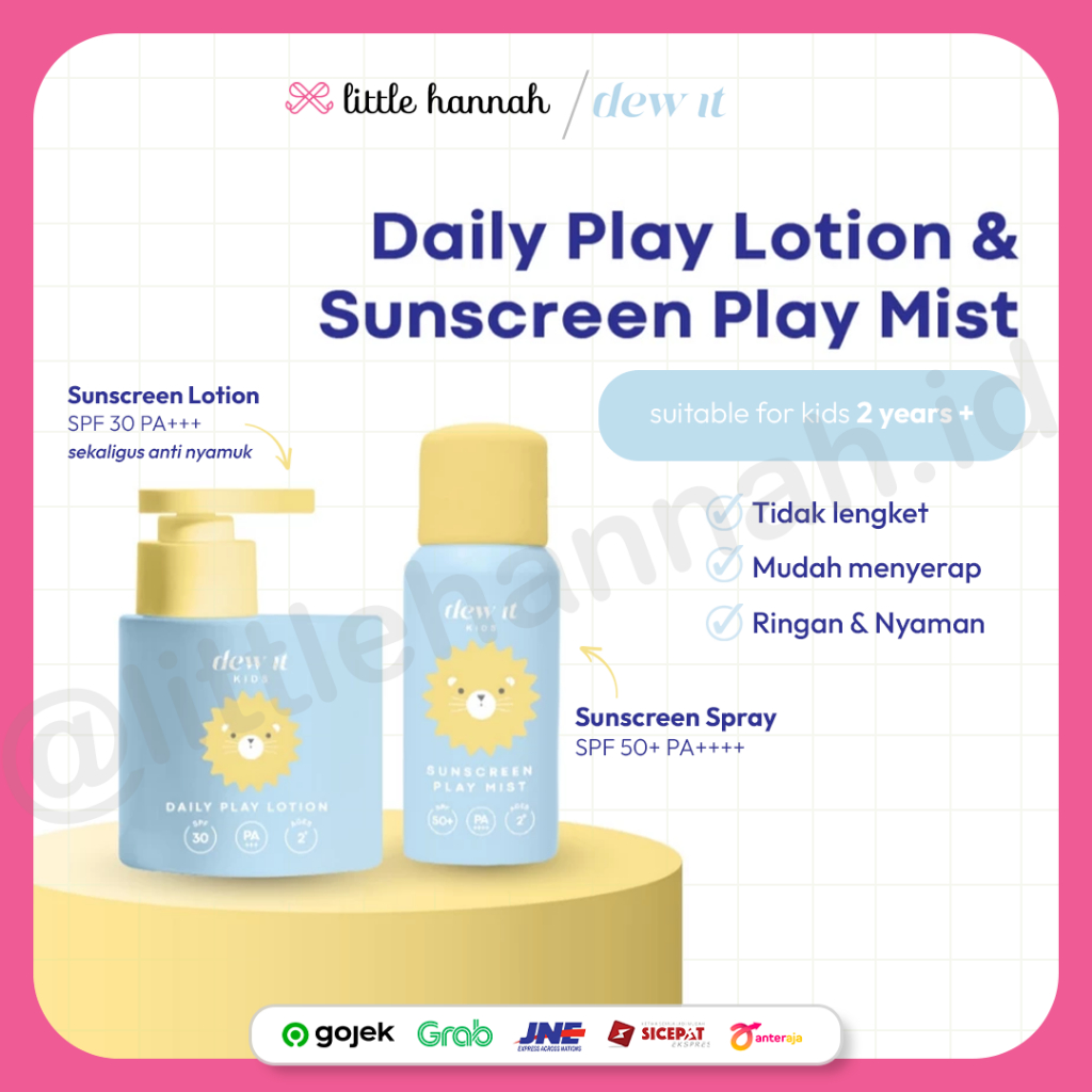 DEW IT Kids Sunscreen Play Mist SPF 50+ PA+++ | Sunscreen Spray Anak Sunscreen Semprot Anti Air / Su