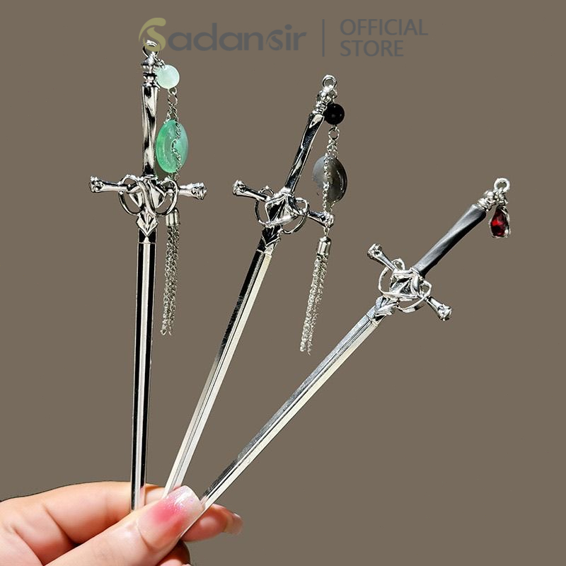 Sadansir Tusuk Konde Jepit Rambut Teratai Cina Retro Hairpin Rumbai Bunga Mutiara Gaya Cina Premium