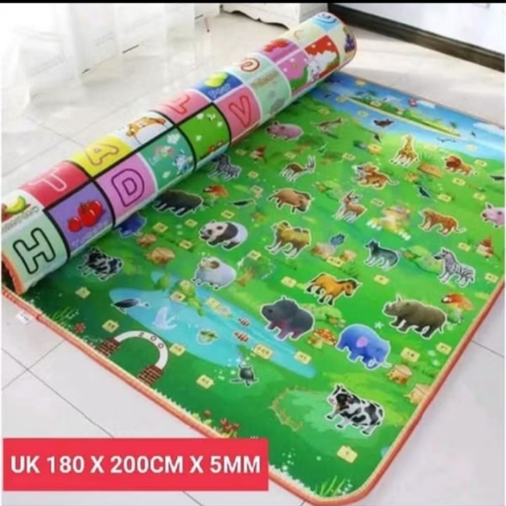 tikar spons bolak balik 200×180 MOTIF RANDOM-karpet spons