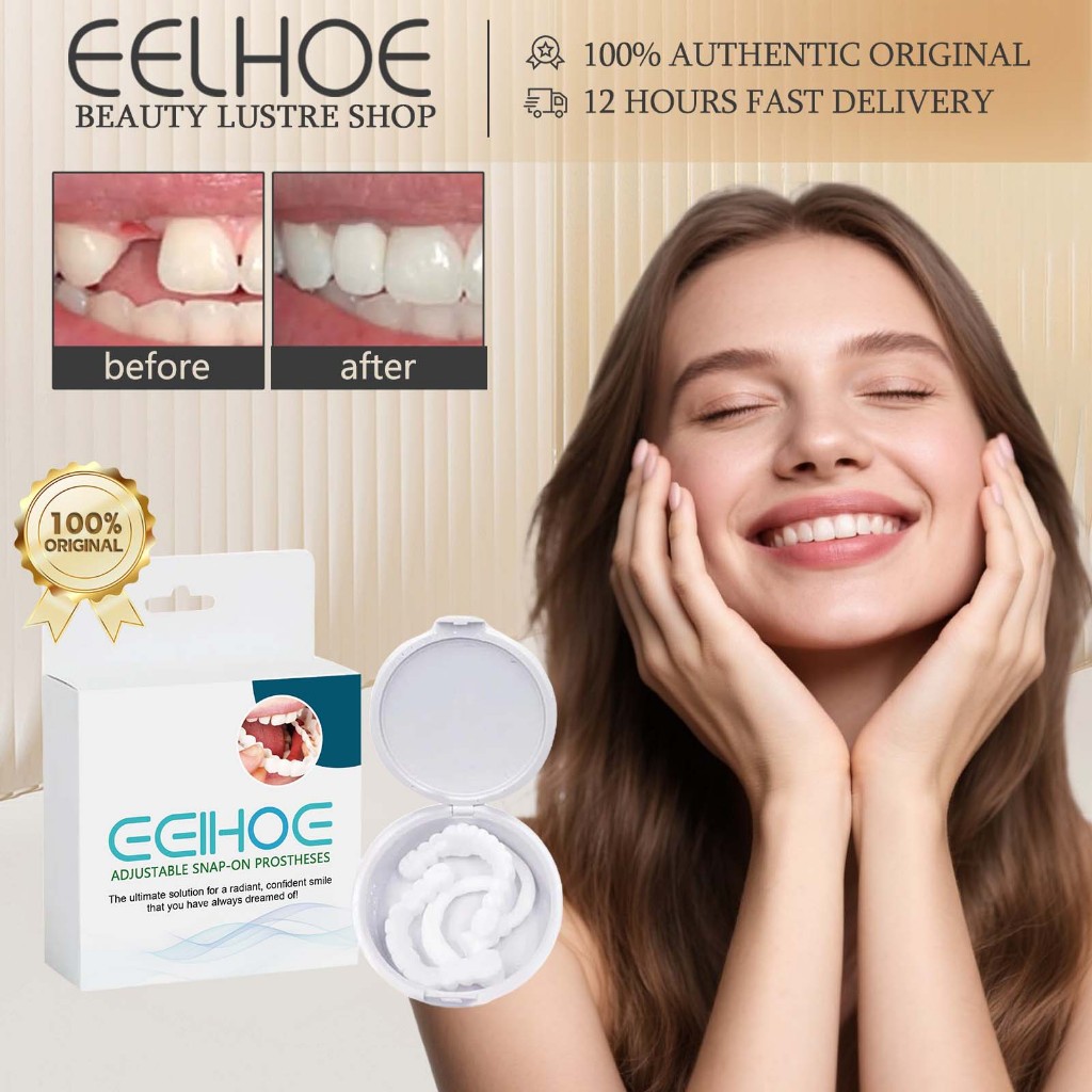 EELHOE Gigi Palsu Snap-On Yang Dapat Disesuaikan Authentic Perawatan Kesehatan Gigi Palsu Renggang S