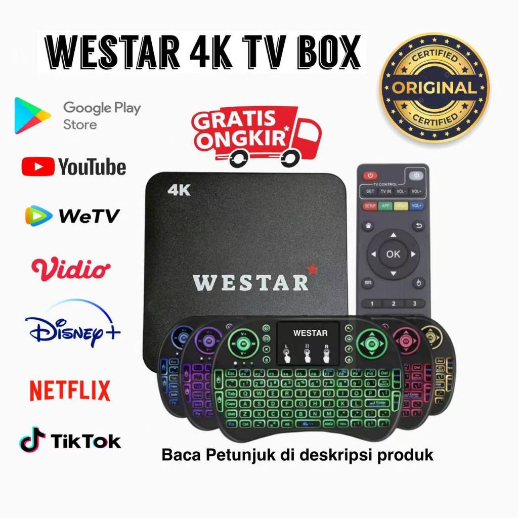 Android TV Box WESTAR W1 WIFI STB 4K Smart TV Box Netflix WESTAR Premium Android Box