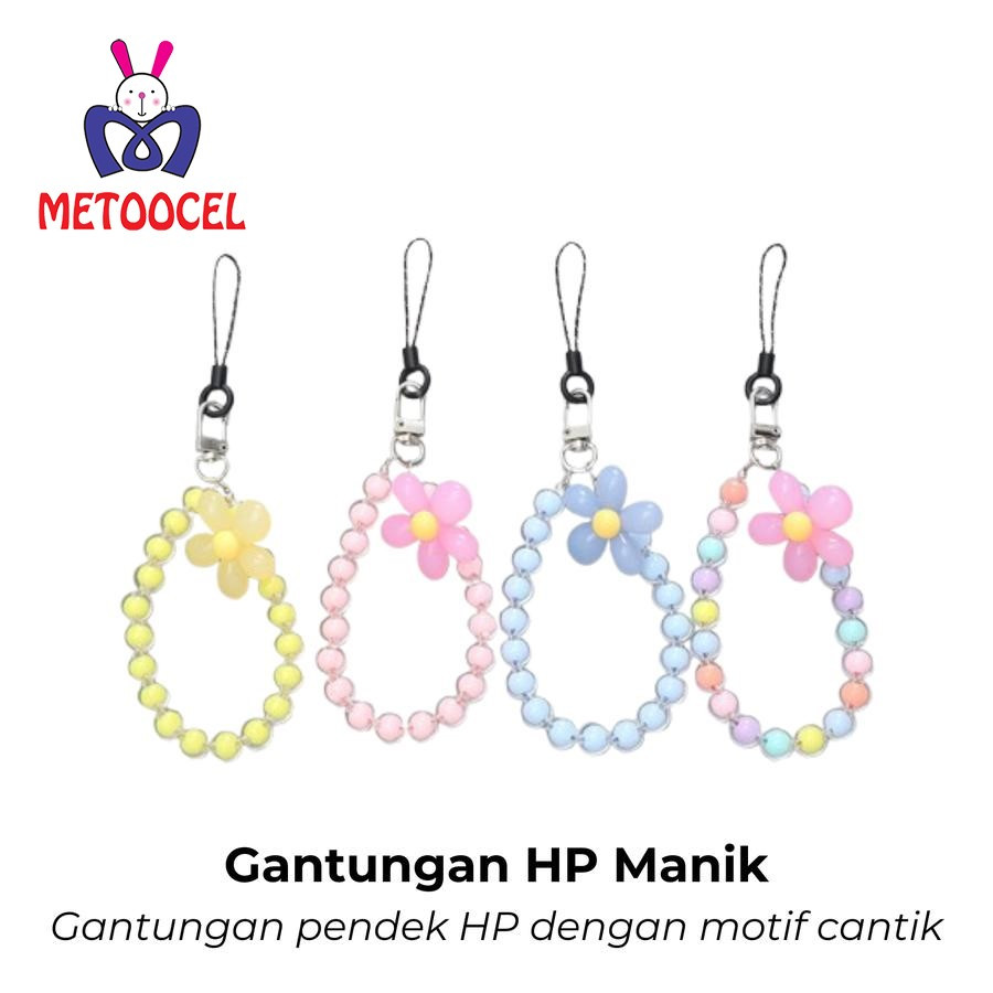 Gantungan Handphone Tab Ipad Manik Berlian Aesthetic Korea Cute Tali HP Pendek