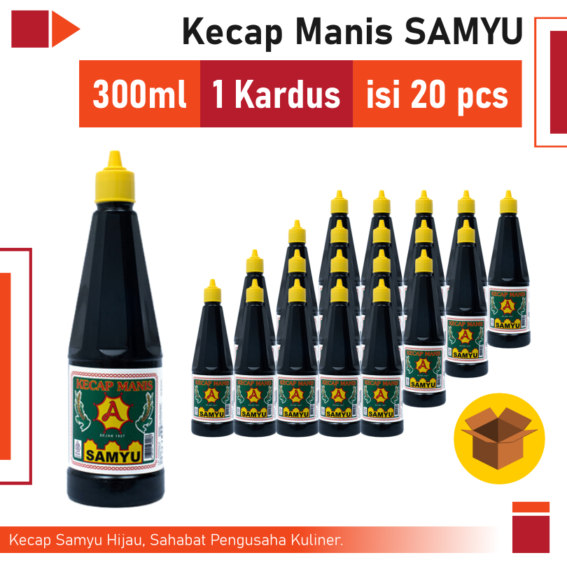 

Kecap Manis Samyu Botol Mini 300ml - 1 Kardus - 20pcs - Kecap Fermentasi