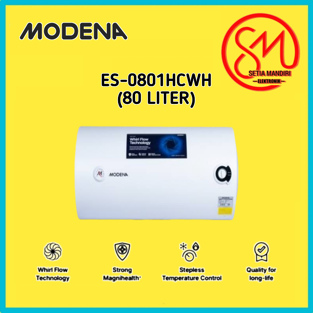 MODENA ES 0801 HCWH 80L Water Heater Tangki Storage Pemanas Air 1000W