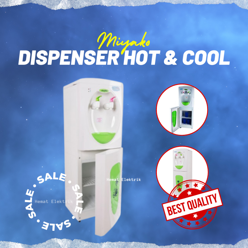 Dispenser Tinggi Miyako Air Panas dan Dingin Galon Atas Hot & Cool WD-389