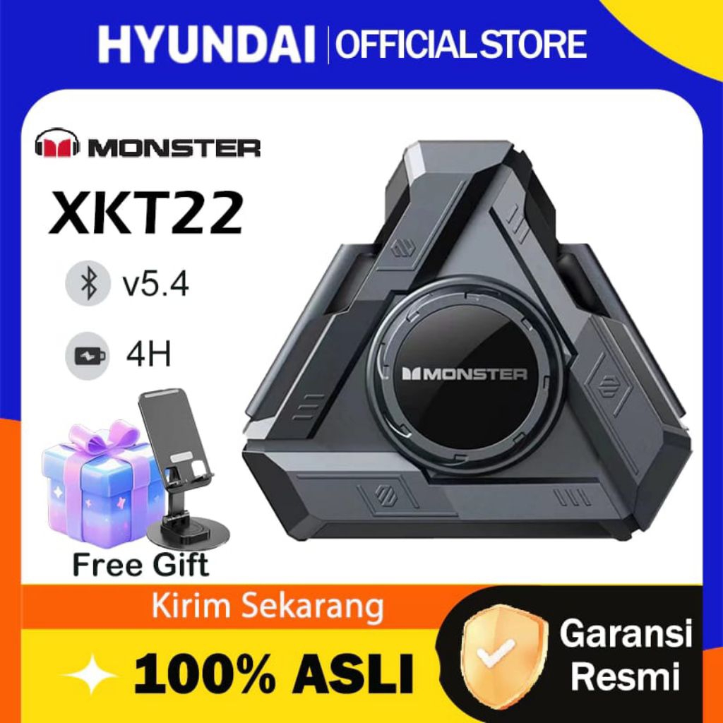 [ORIGINAL] Hyundai X Monster XKT22 Bluetooth Earphone TWS Headset Earbud Headphone