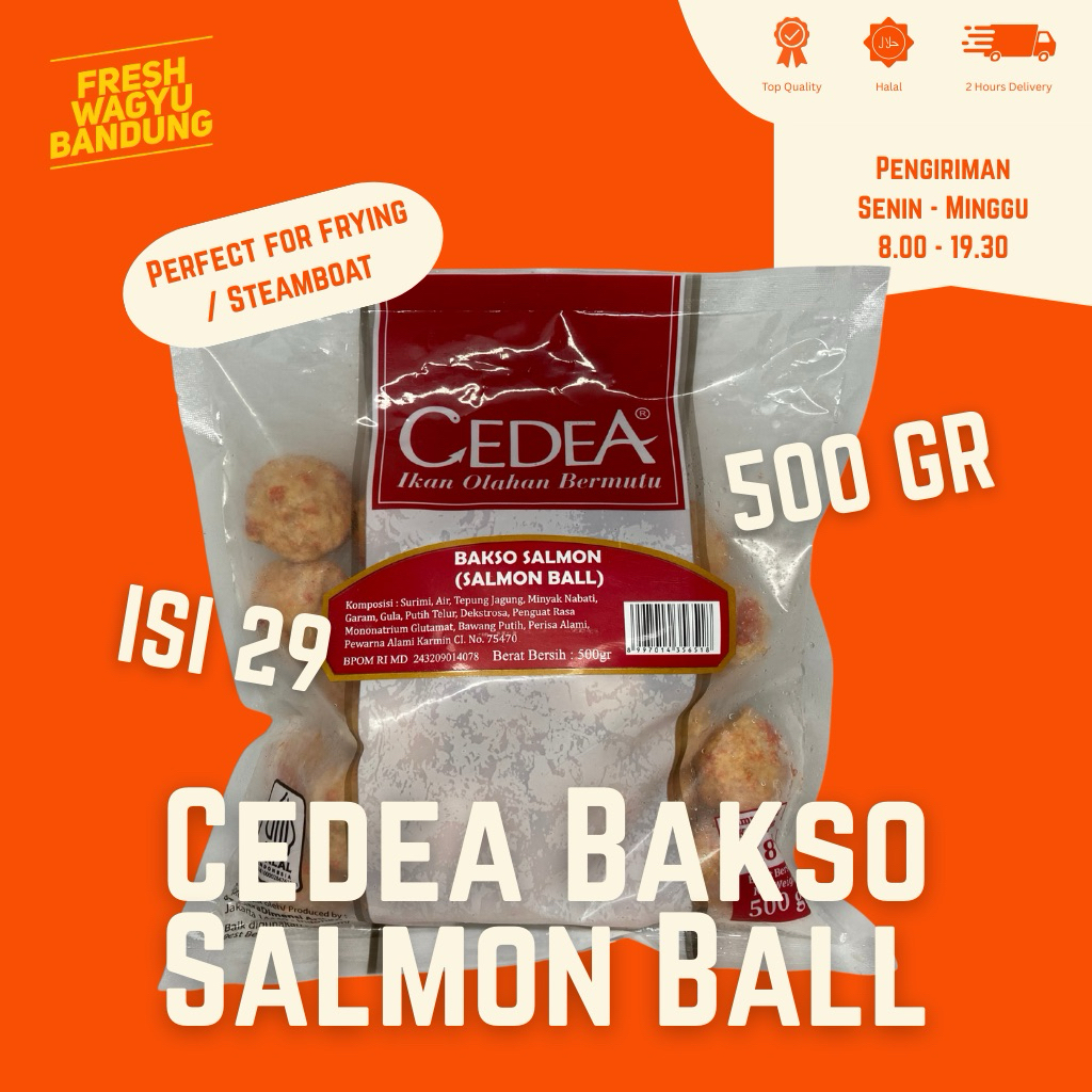 

CEDEA BASO SALMON BALL 500G SUKI SHABU STEAMBOAT HALAL PREMIUM