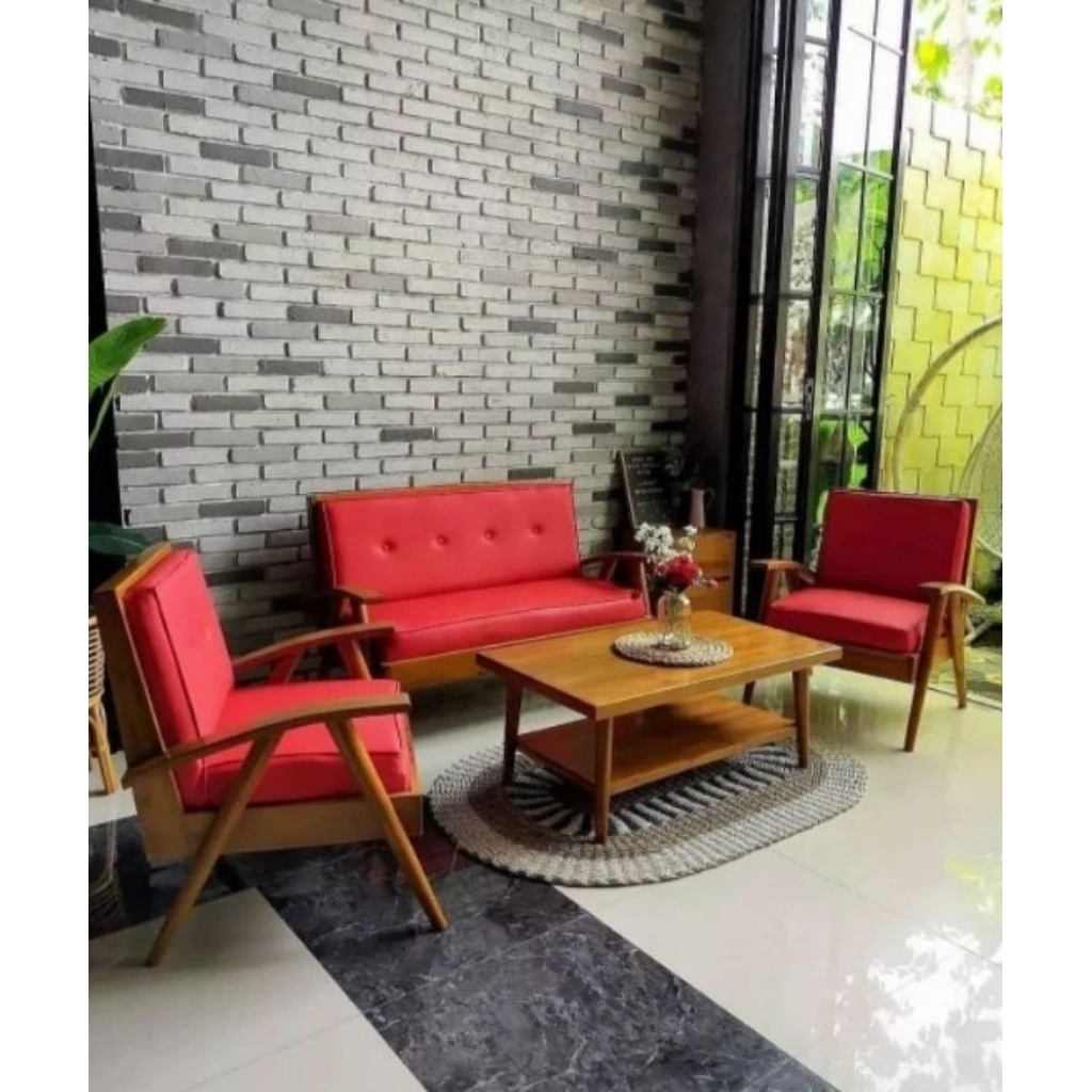 Set Kursi Tamu Retro Kayu Jati Set Kursi Tamu Kayu Jati