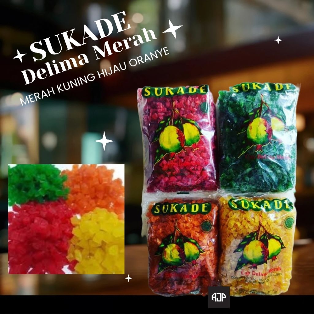 

Sukade Warna Merah Kuning Hijau Oranye | 1000 gr