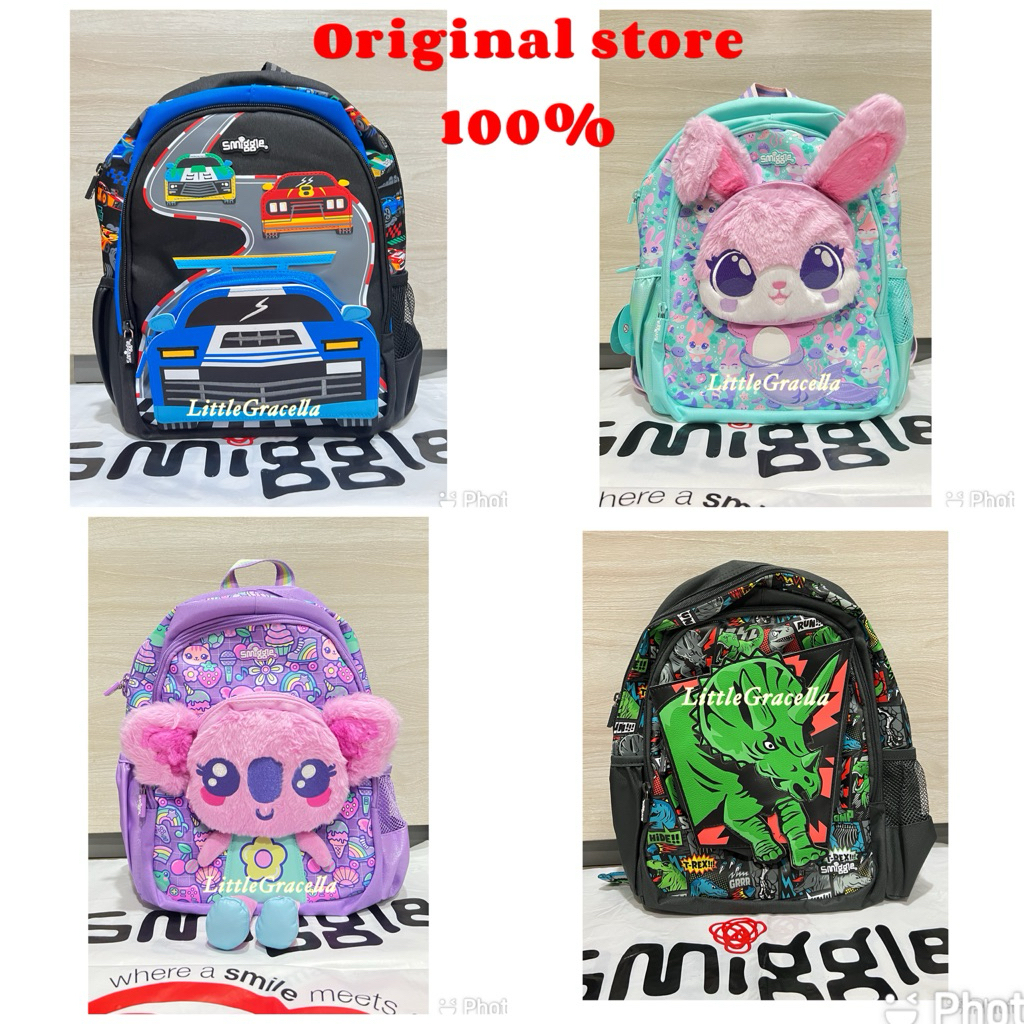 Smiggle Backpack Junior Character CURIOUS/Let’play / blast off junior Original/Tas ransel anak TK sm