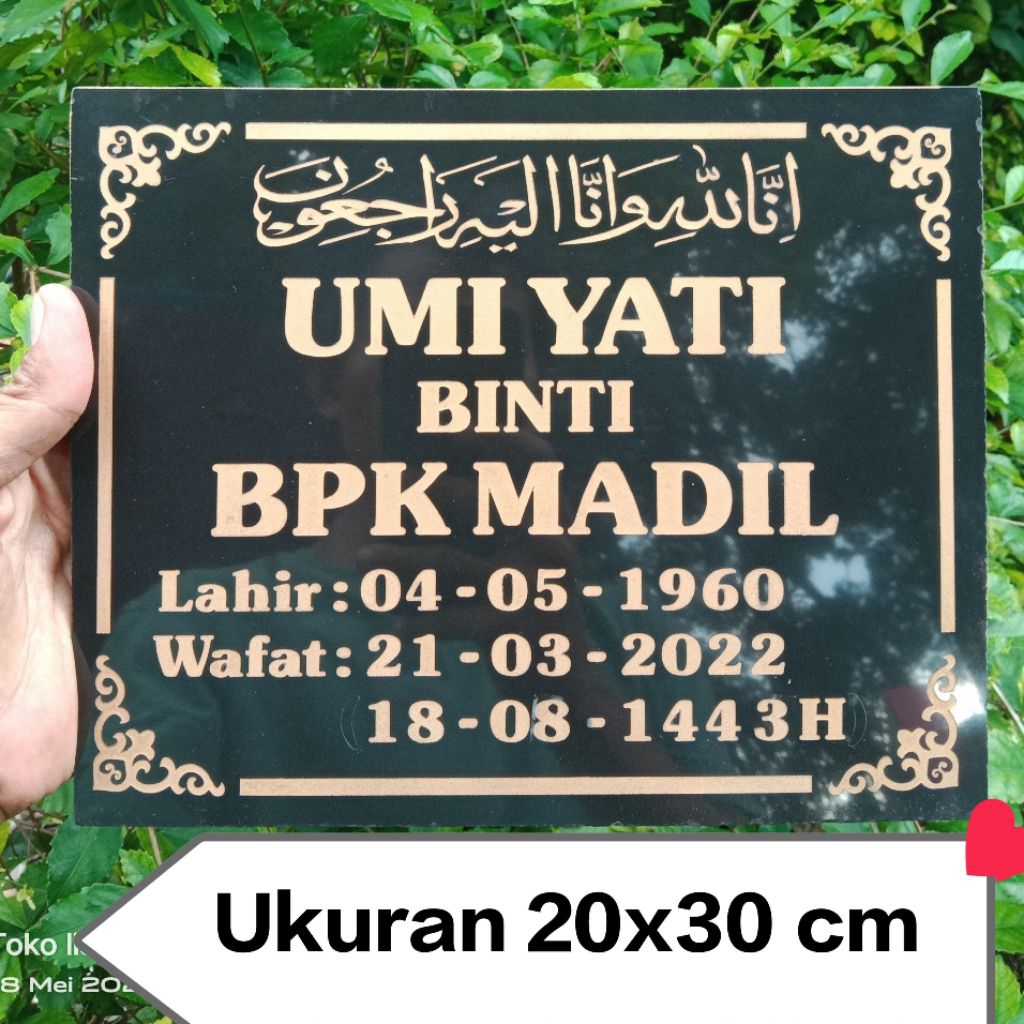 nama nisan granit 20*30