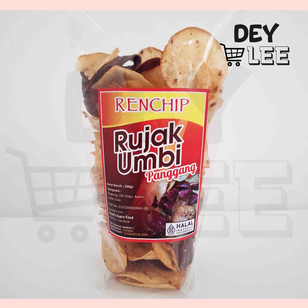 

Keripik Rujak Umbi Panggang RENCHIP 200g Singkong Ubi Ungu Cemilan Snack Bandung