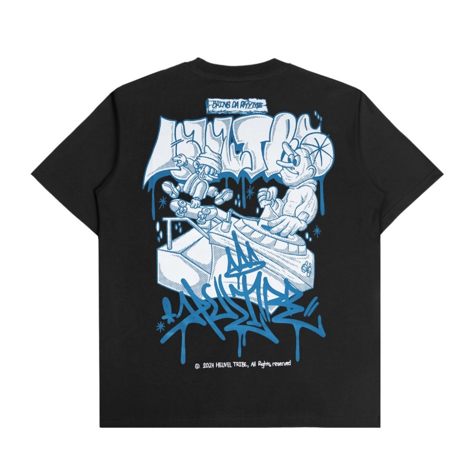 KODE I53Y YIZHUO Heuvel Tribe TShirt Rhyme Black Kaos Pria Kaos Distro Cowok TSH 2421242
