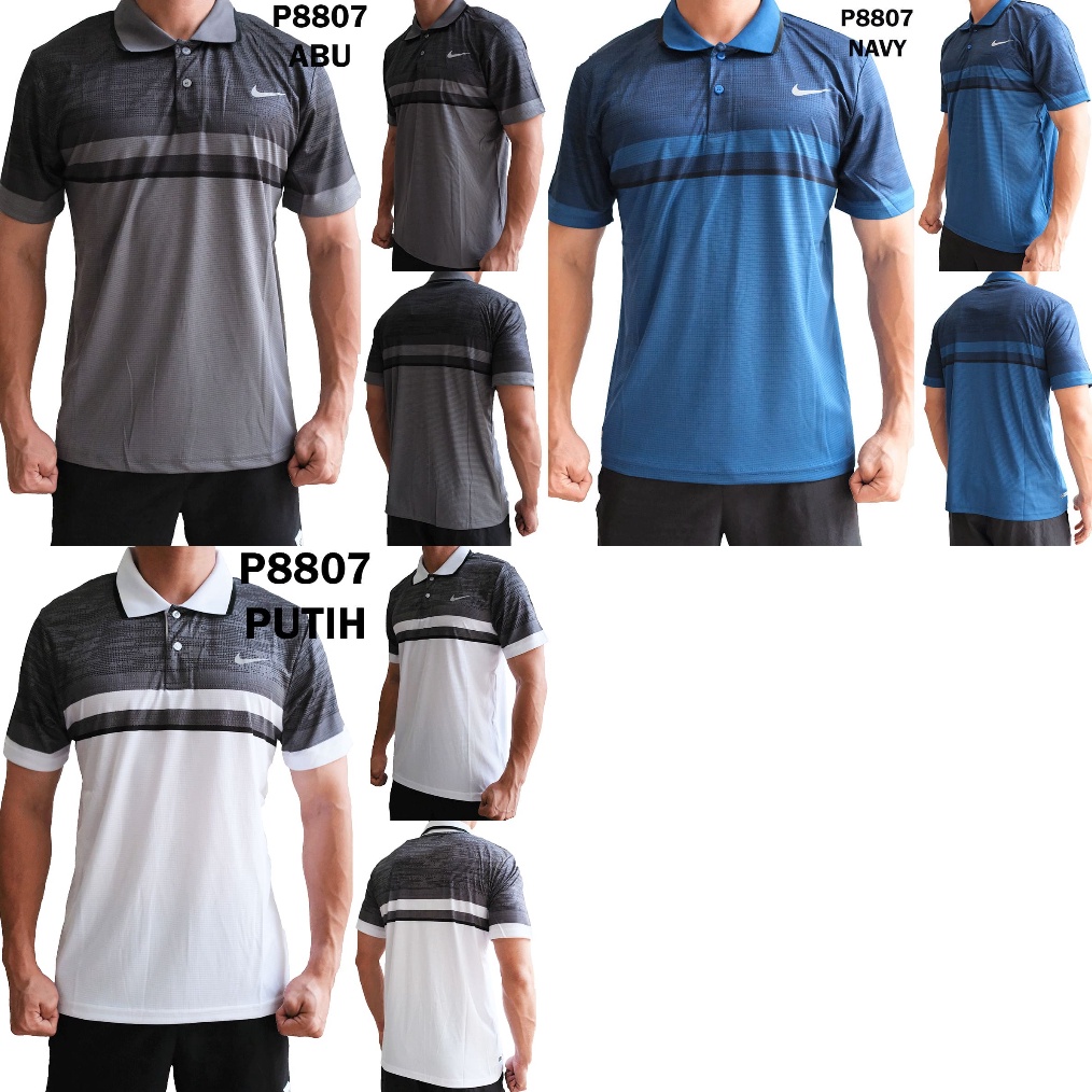 KODE R65R Polo Olahraga Pria P887 Jersey Atasan Olah Raga Running Tenis Gym Lari Bulutangkis Futsal 