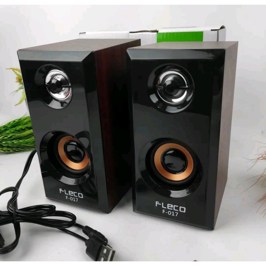 Speaker komputer F-017_Speaker PC komputer dan laptop Model kayu