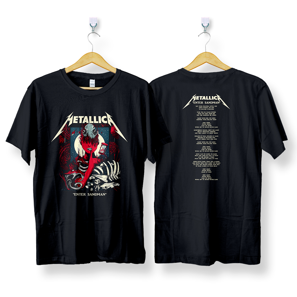 Kaos Metallica Enter Sandman | Baju Band Metallica | Premium Tshirt Cotton Combed 24S