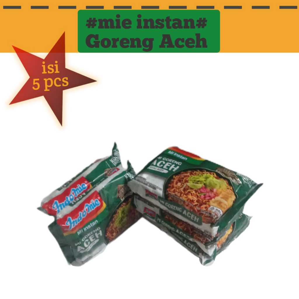 

Indomie Goreng Aceh Isi 5 Pcs netto 90grX5 Mie Instan Indomie Goreng Aceh