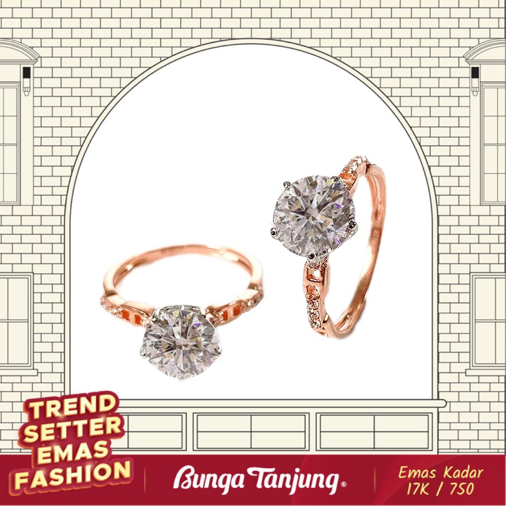 CINCIN TUNANGAN SOLITAIRE HERME - EMAS 17K - BUNGA TANJUNG GOLD