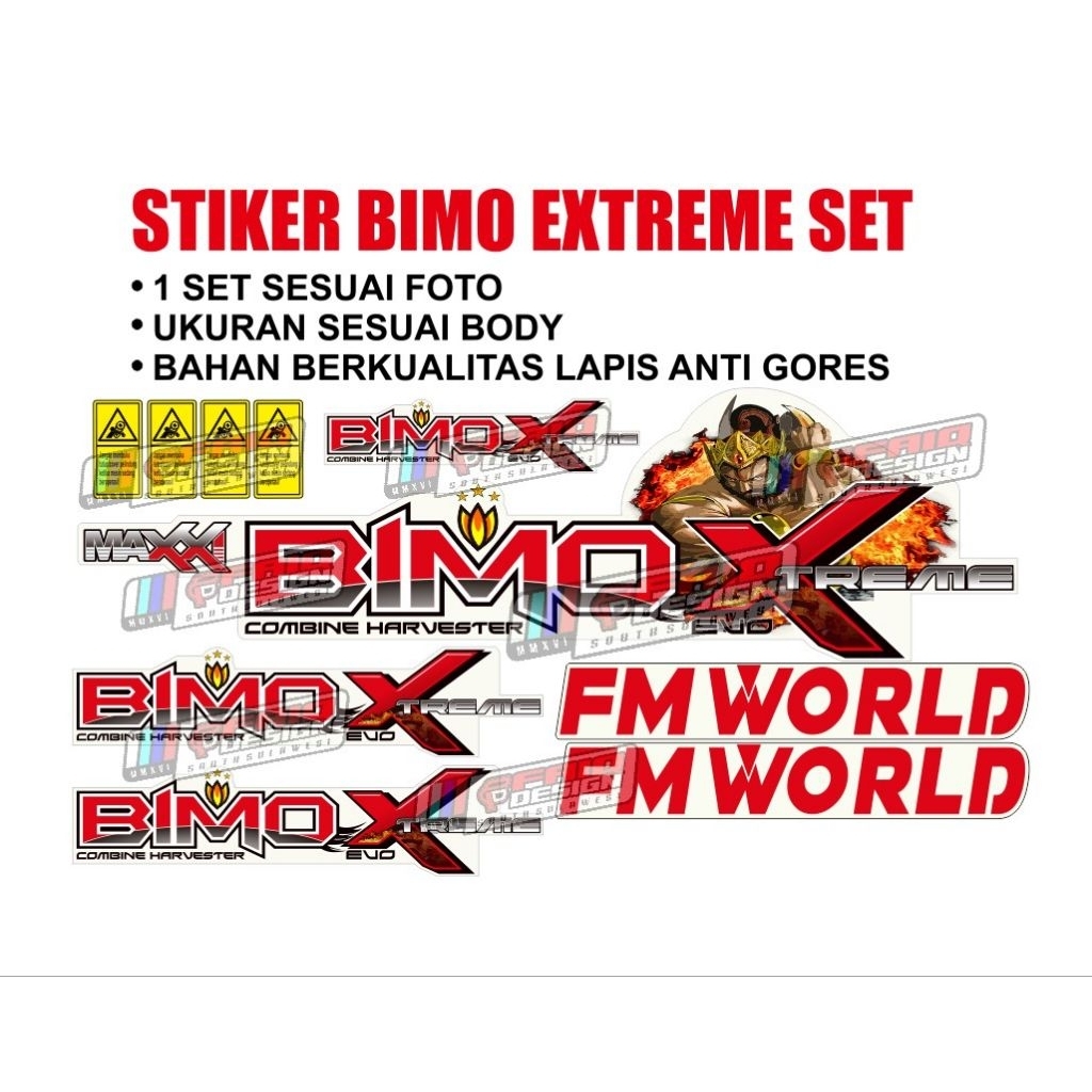 

STICKER BIMO XTREME SET SESUAI FOTO