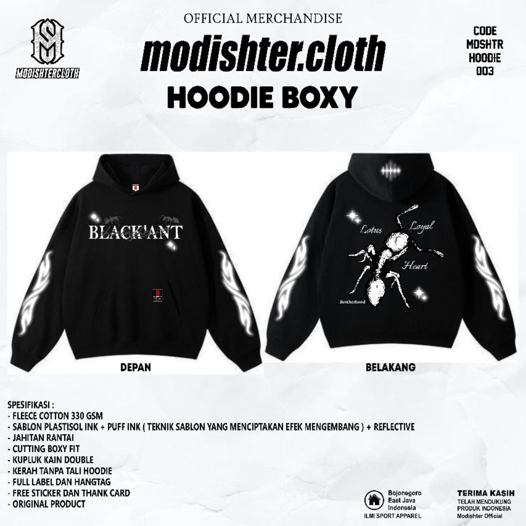 (Kode-04) Hodie Boxy PSHT PSHT Black Ant