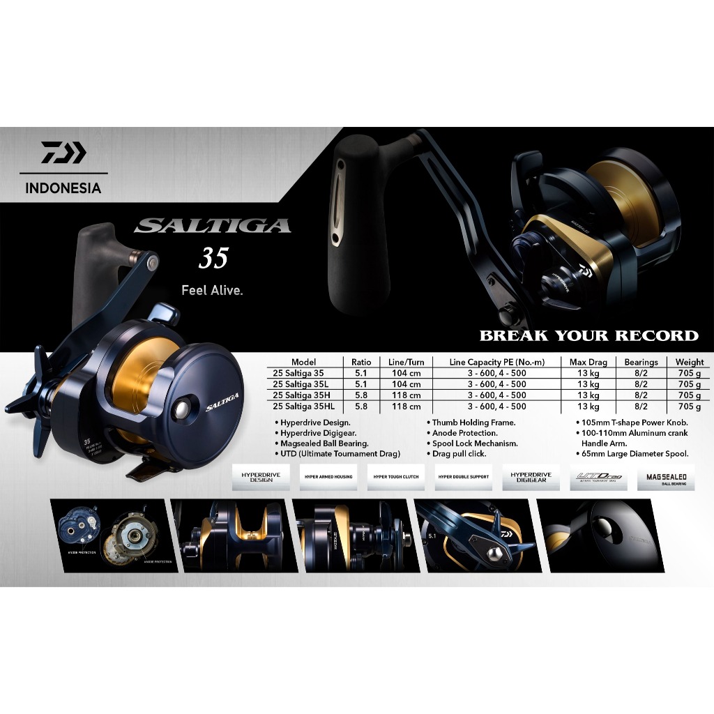 REEL DAIWA SALTIGA 35 - TERBARU - ORIGINAL