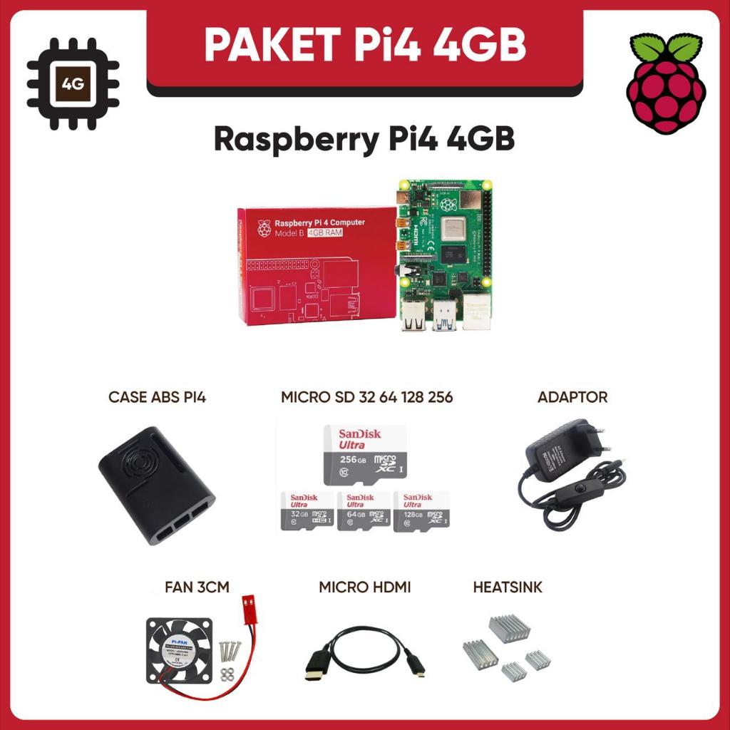 Raspberry Pi4 4Gb PAKET