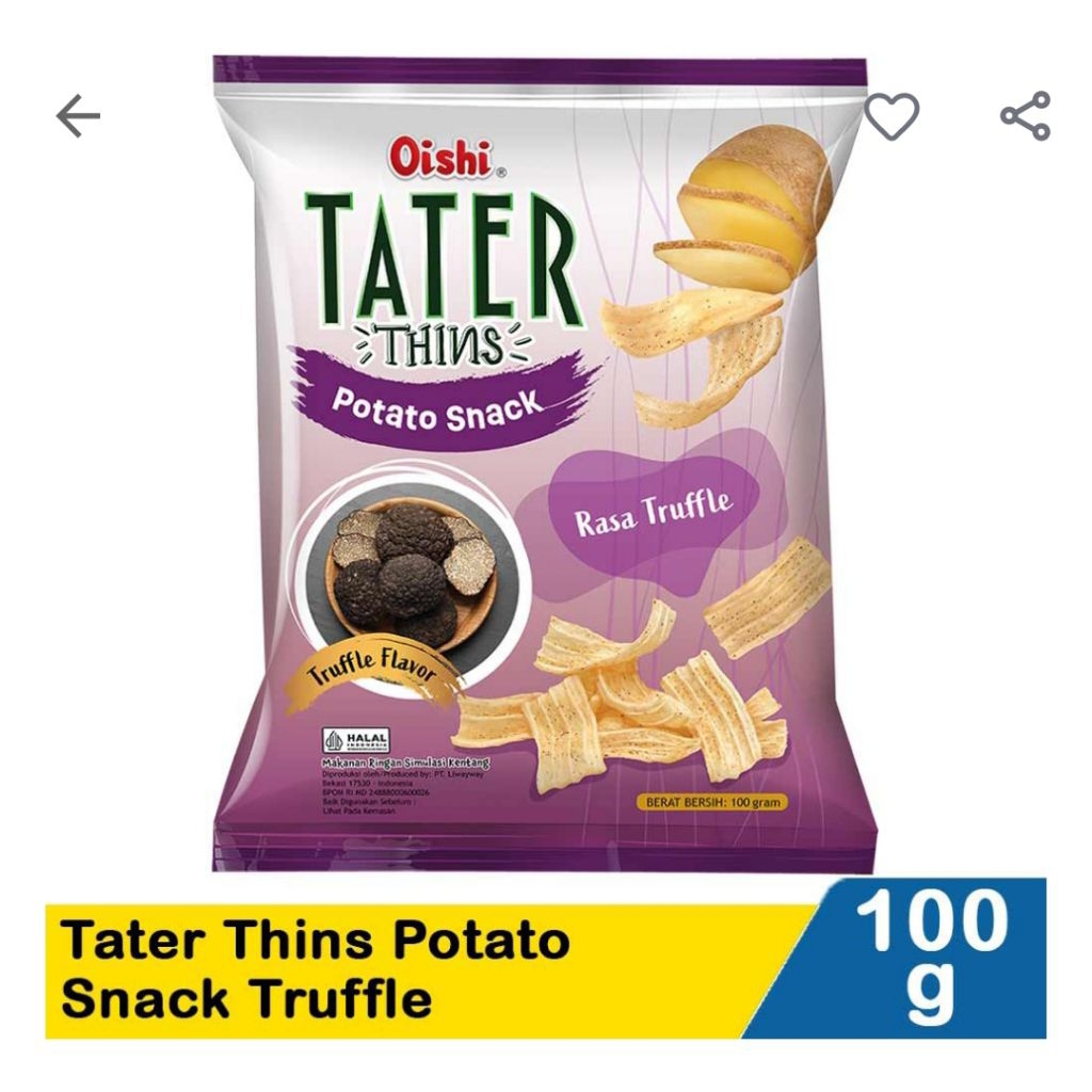 

Oishi Tater thins Potato snack Truffle 100G