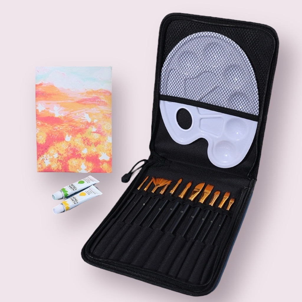

Art Brush Set Alat Lukis Kuas Cat Air Minyak Acrylic + Palet A0278-A