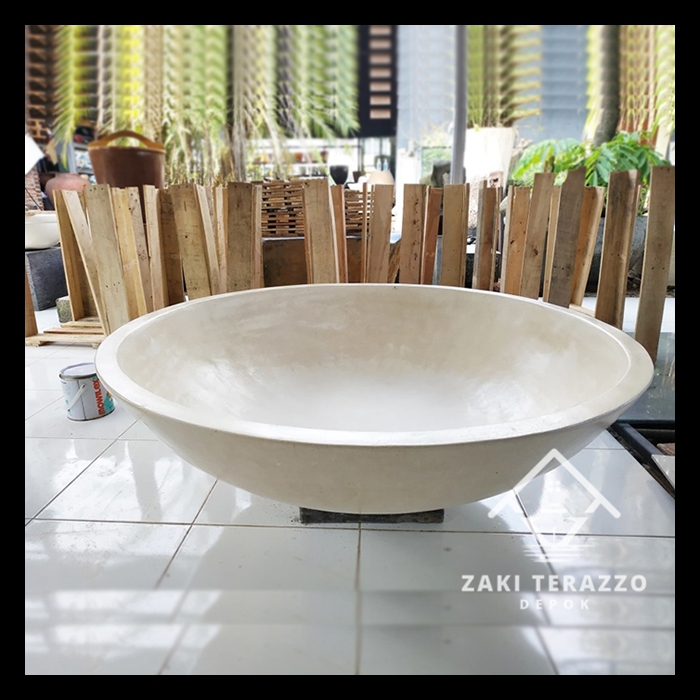 Pot Teratai Besar Handmade Terazzo