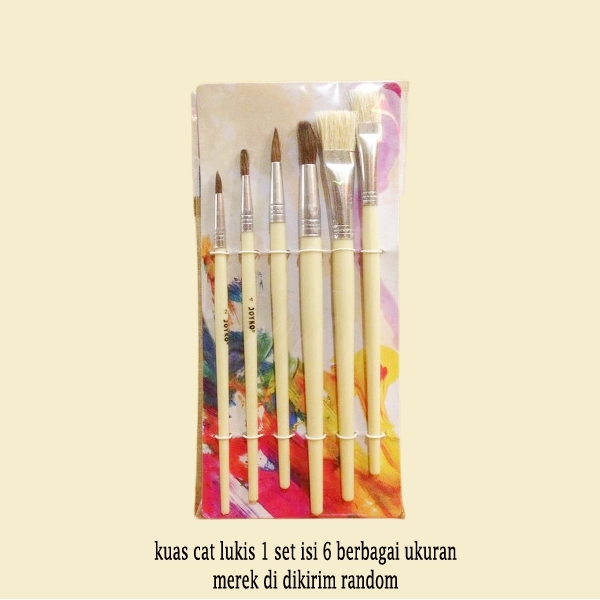 

Kuas Cat Lukis 1 Set Isi 6 Merek Random
