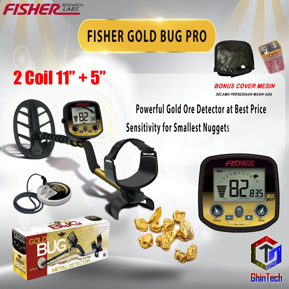 FISHER Gold Bug Pro Gold Silver METAL DETEKTOR DETECTOR EMAS LOGAM Pendeteksi Logam Dan Emas Pencari