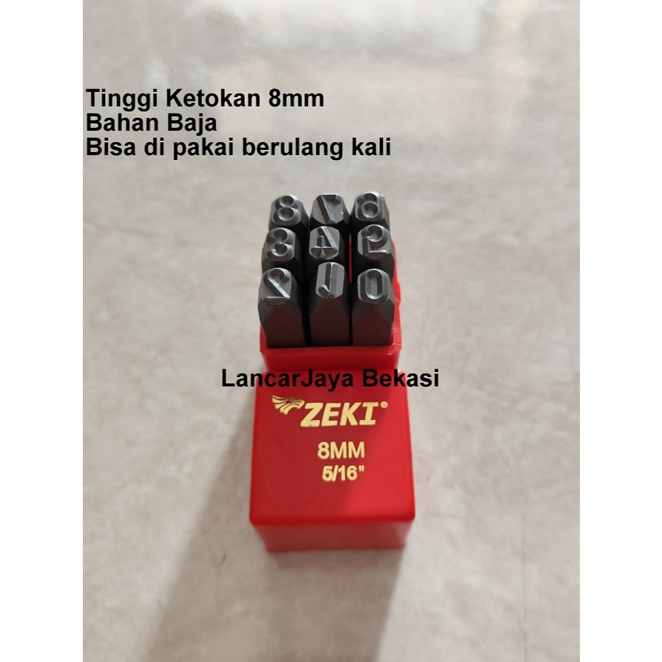 Alat Ketok Angka 8mm Zeki Japan Number Punch Zeki Angka Ketok 8mm Zeki Japan