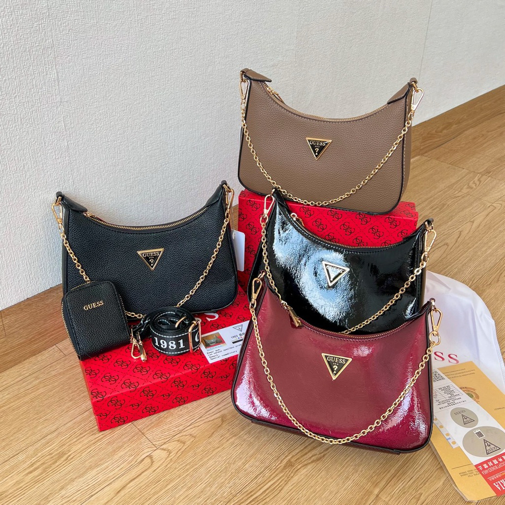 Tas Guess include box hitam nude coklat merah maron