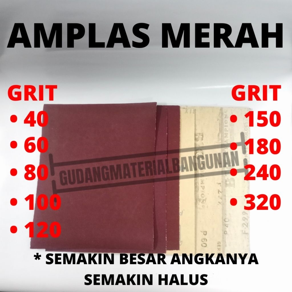 [LEMBARAN] kertas gosok amplas rempelas remplas merah BIG CHAMPION FORTIS NORTON GREYHOUND