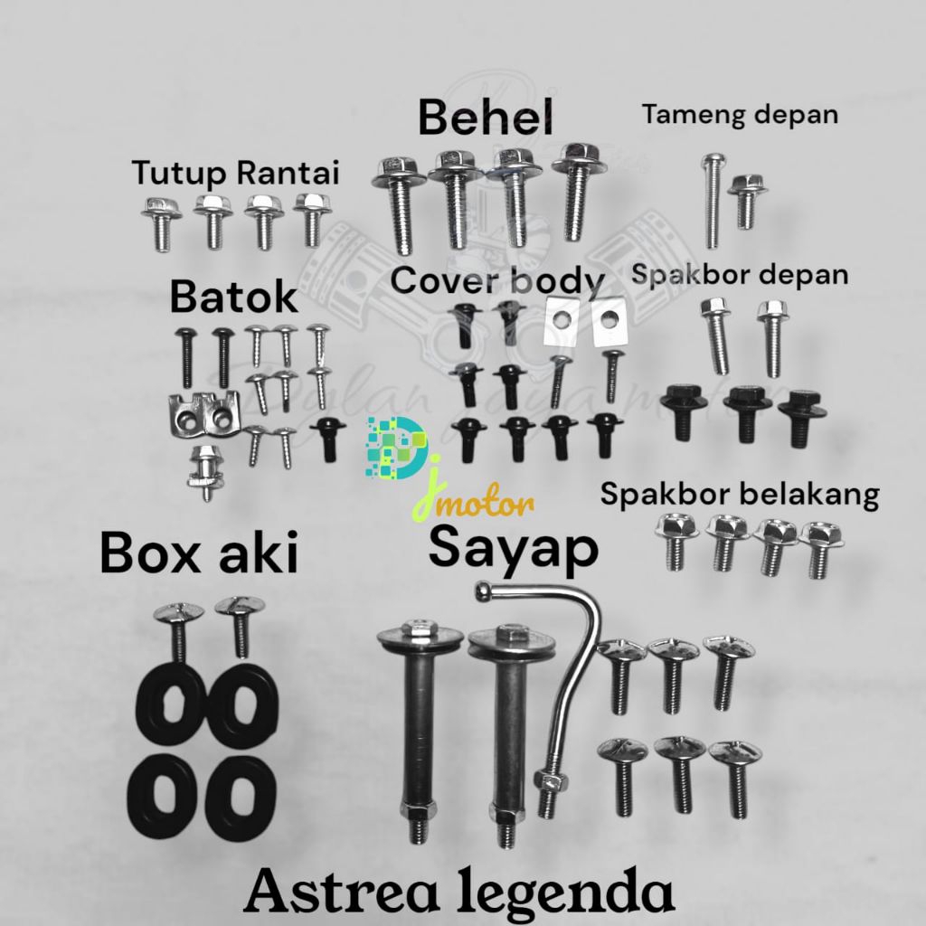set lengkap baut Astrea legenda Astrea legenda 2