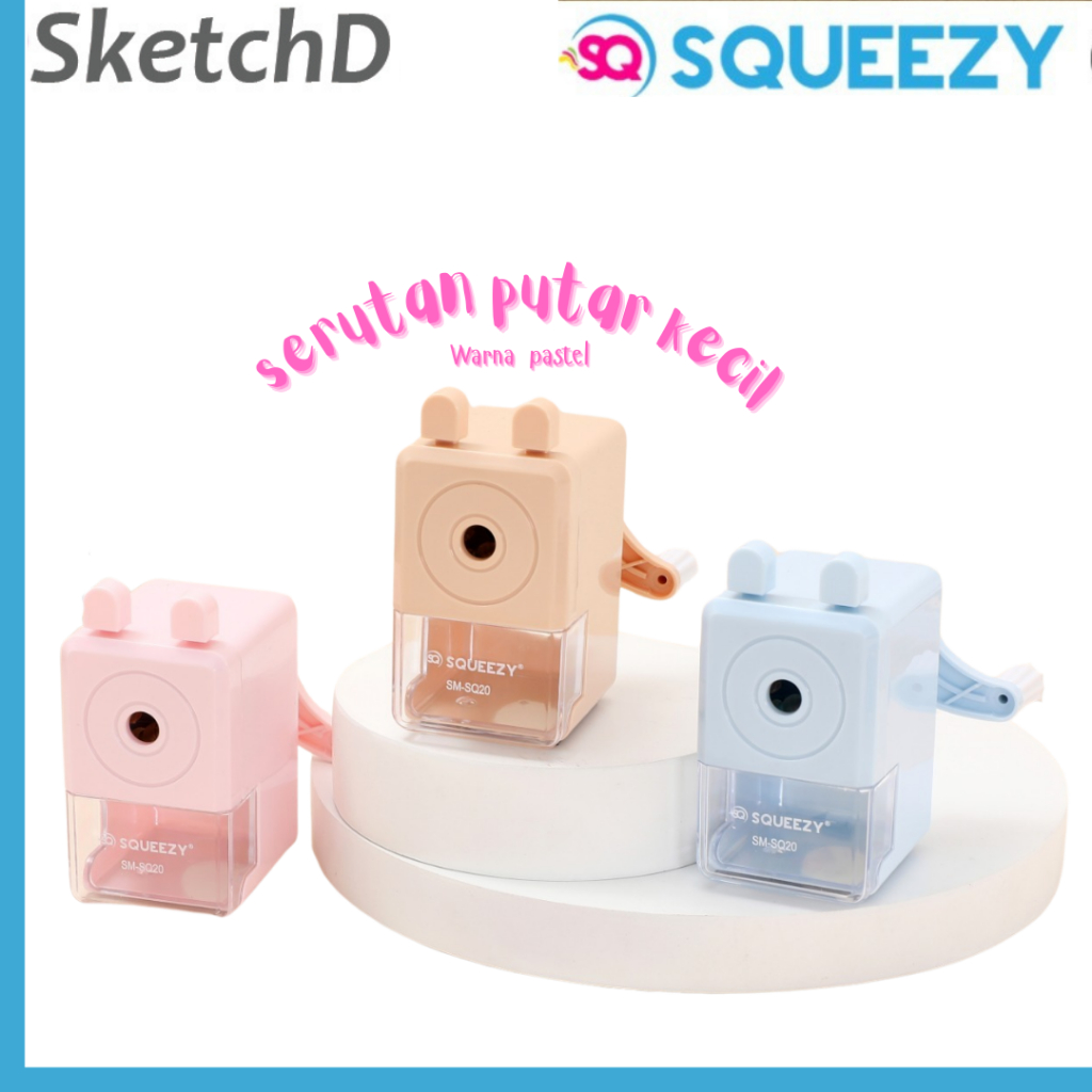 

Serutan Pensil Putar Meja Squeezy SQ20 Mechanical Pencil Sharpener