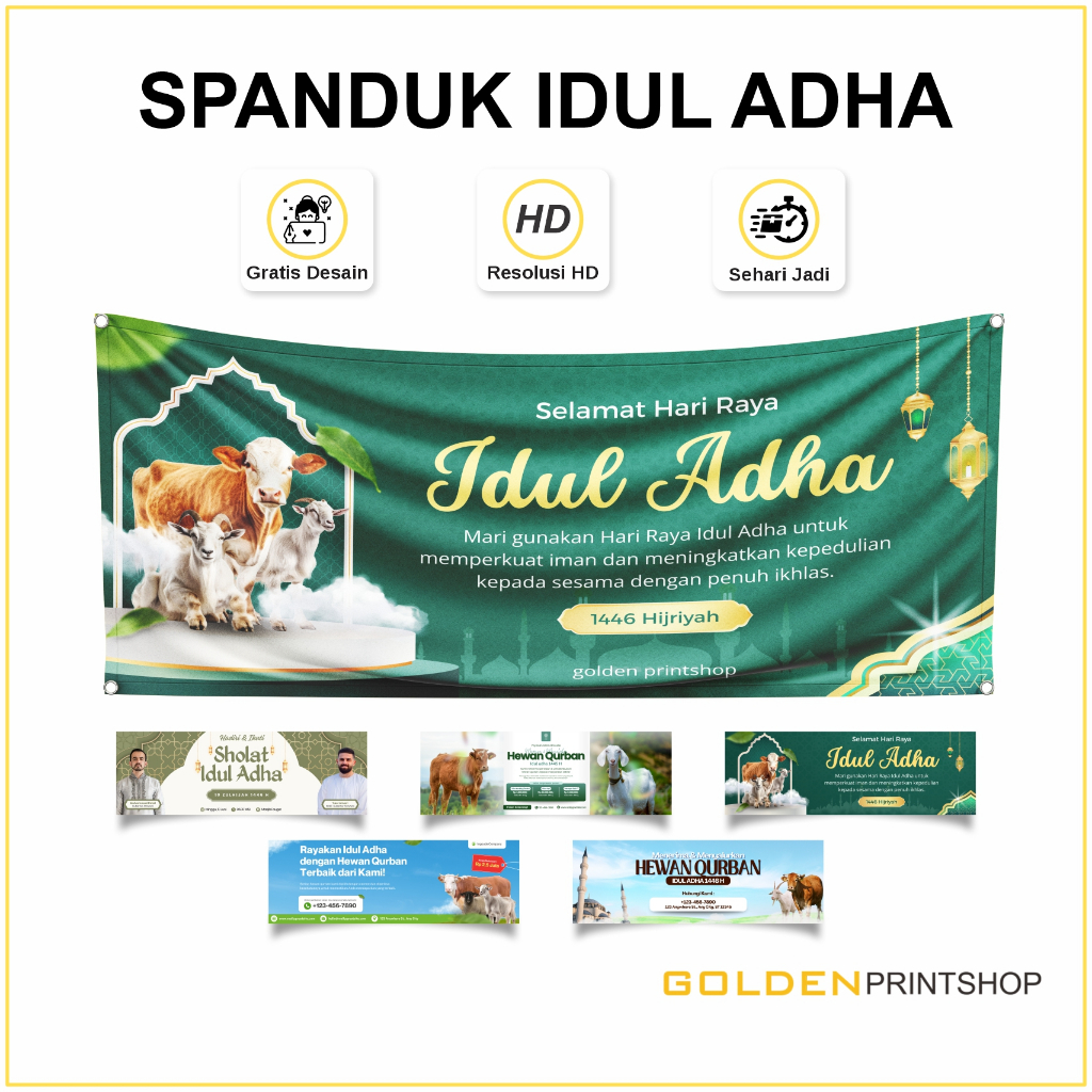 CETAK BANNER QURBAN - SPANDUK IDUL ADHA - AQIQAH - FREE DESIGN CUSTOM