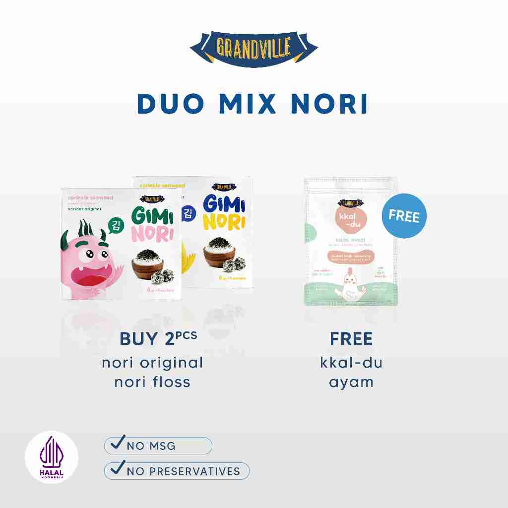

[BUY 2 GET 1] Grandville Gimi Nori Rumput Laut Tabur Double pack Mix Free Single Kaldu Ayam