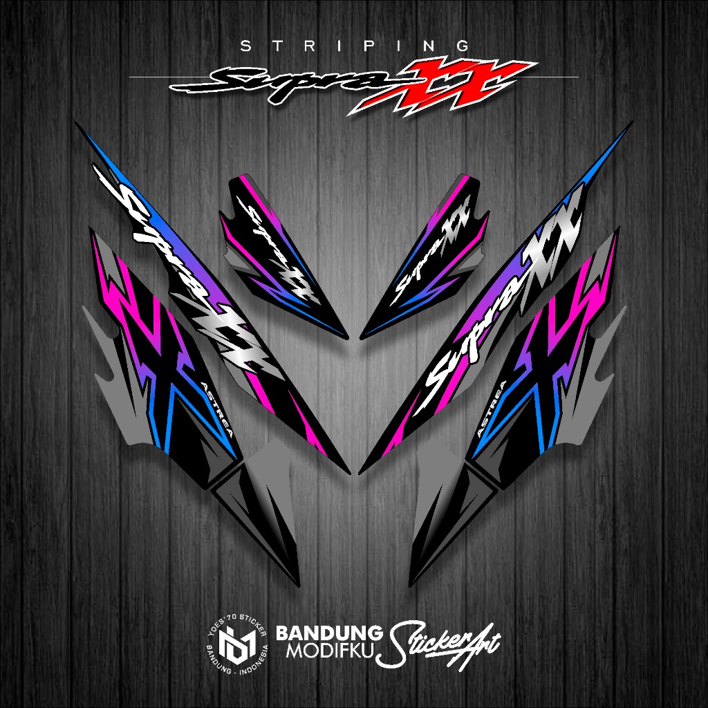 STRIPING STICKER VARIASI HONDA SUPRA XX 110 / KRS 32 / SUPRA XX STRIPING NEW CUSTOM / STICKER SUPRA