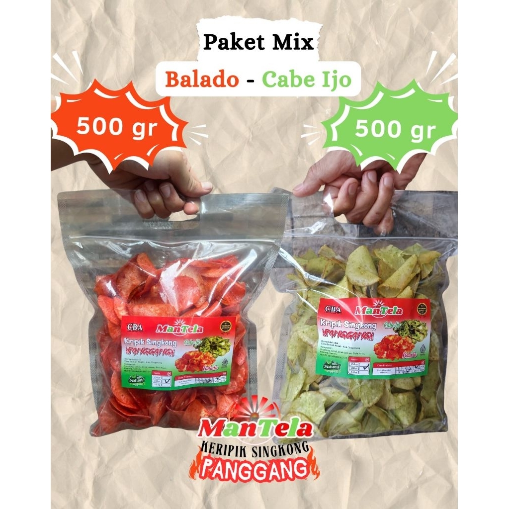 

Cemilan Singkong Panggang Paket Mix Balado - Cabe Ijo