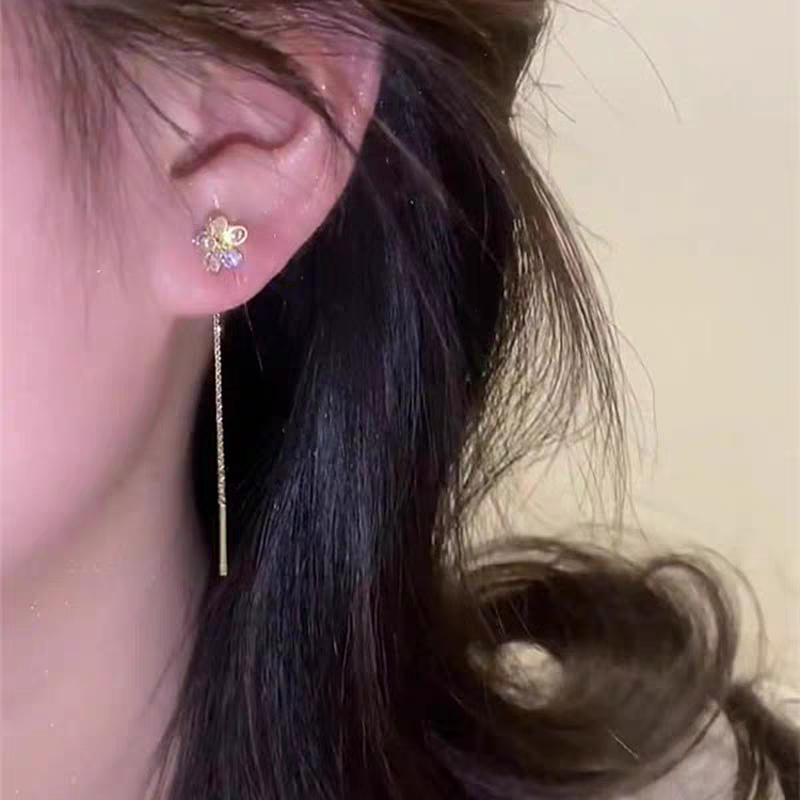 Anting Panjang Anting Bunga Anting Wanita Anting Titanium Anti Karat Anti Luntur