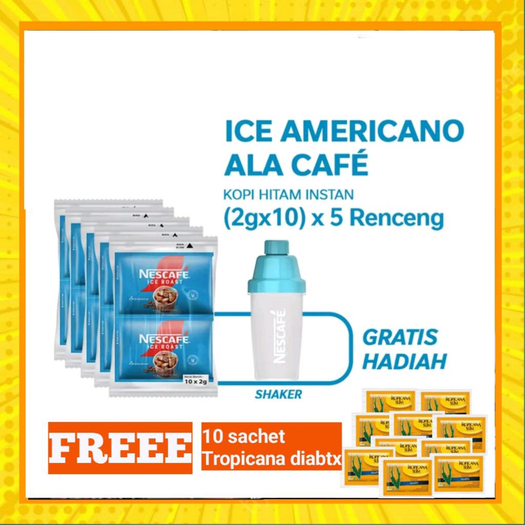 

(BUY 5 GET SHAKER) Nescafe Ice Roast Kopi Instan Americano - Kopi hitam instan - Kopi diet americano - Promo nescafe kopi tanpa ampas