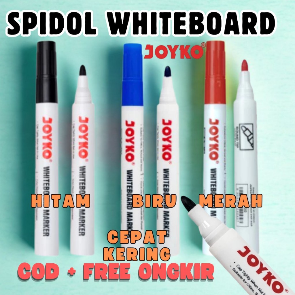 

Spidol Papan Tulis Putih Joyko WM-28 Warna Hitam | Whiteboard Marker Joyko WM28 | Tinta Jelas, Mudah Dihapus, Tidak Mudah Kering | ATK Kantor Sekolah Murah & Original PCS