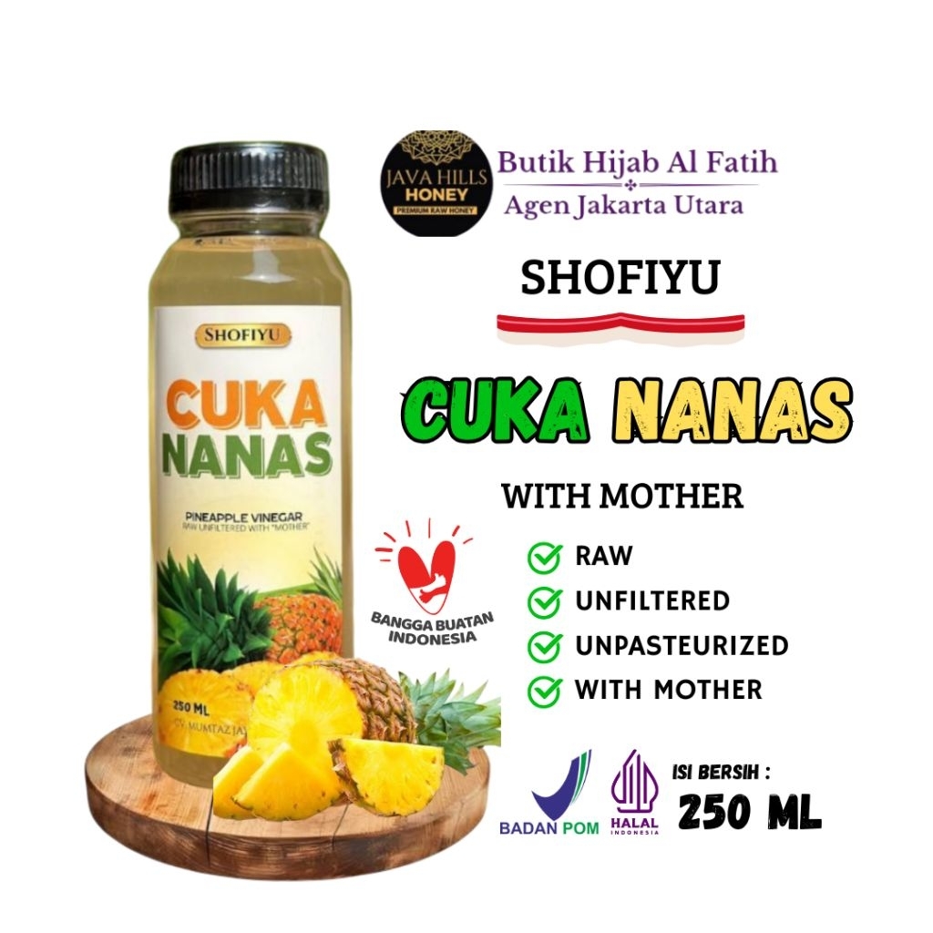

Original Cuka Nanas Shofiyu Pineapple Vineger With Mother Manfaat Untuk Tubuh Detok Alami 250ML COD.