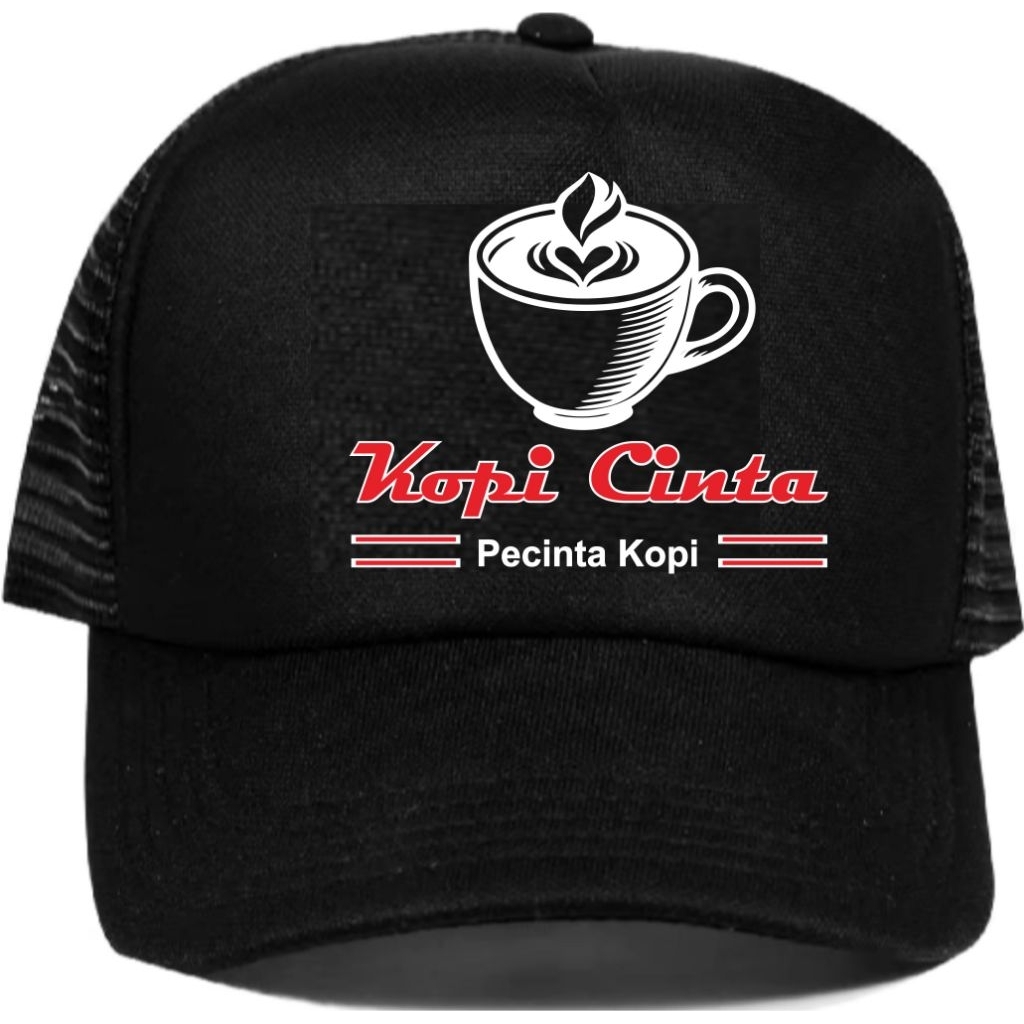 topi jaring trucker topi kopi hitam