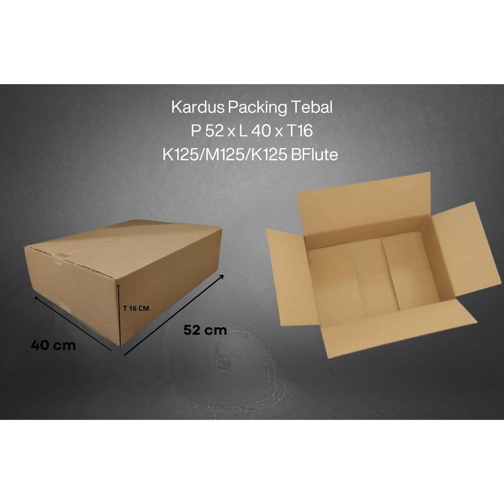 

Kardus Packing P 52 cm x L 40 cm x T 16 cm